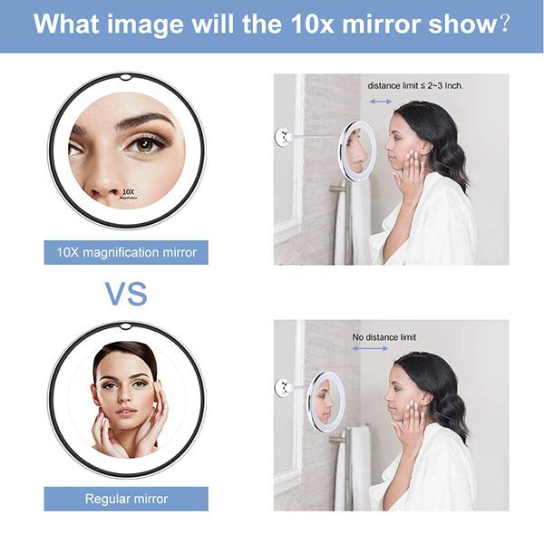 10X magnification 360-Degree Rotating Makeup Mirror