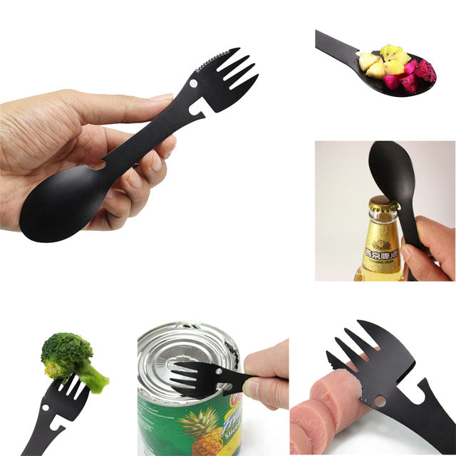 5 in 1 Outdoor Multi Function Stainless Steel Spork